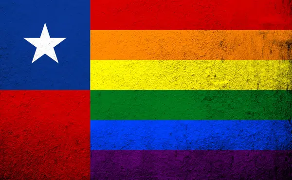 Chile Rainbow Lgbt Pride Flag Grunge Pozadí — Stock fotografie