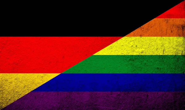Флаг Германии Радуга Лгбт Гранж Фон — стоковое фото
