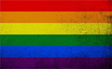 Gökkuşağı LGBT gurur bayrağı. Grunge arkaplanı