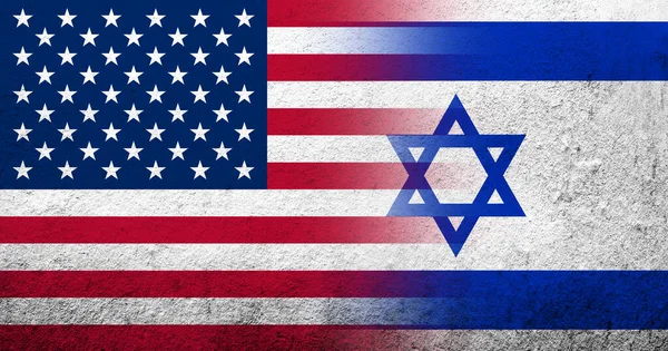 Verenigde Staten Van Amerika Usa Nationale Vlag Met Israël Nationale — Stockfoto