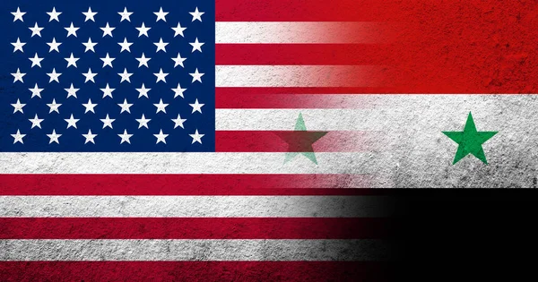 United States America Usa National Flag Syrian Arab Republic National — Stock Photo, Image