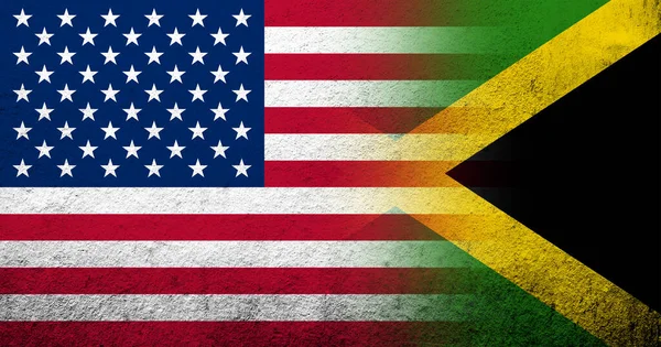 Verenigde Staten Van Amerika Usa Met Nationale Vlag Van Jamaica — Stockfoto