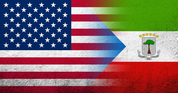 United States America Usa National Flag Equatorial Guinea National Flag — Stock Photo, Image