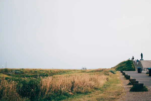 Tourisme Néerlandais Aux Pays Bas Vélos Silhouettes Dans Belle Nature — Photo