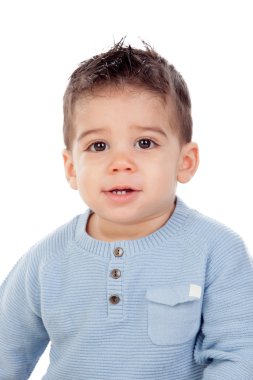 Mavi kazaklı oğlan bebek