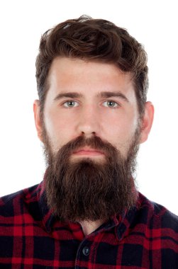 Uzun sakallı yakışıklı adam