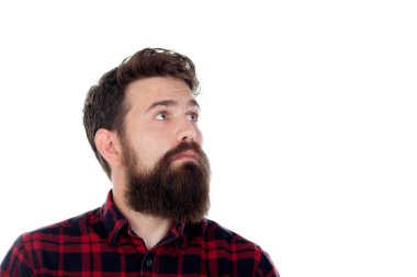 ararken düşünceli yakışıklı adam