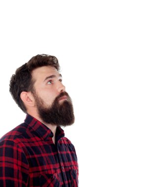 ararken düşünceli yakışıklı adam