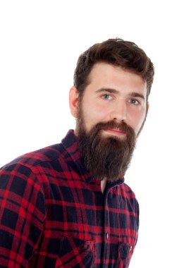 Uzun sakallı yakışıklı adam  