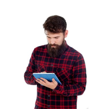 yakışıklı adam dijital tablet kullanma 