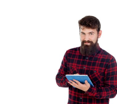 yakışıklı adam dijital tablet kullanma