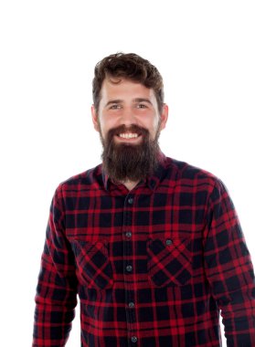 Uzun sakallı yakışıklı adam