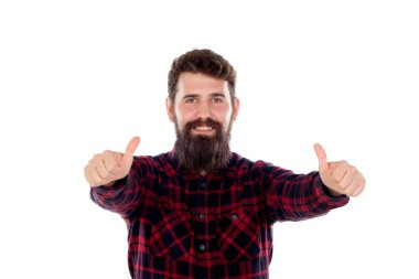 yakışıklı adam başparmak gösterilen