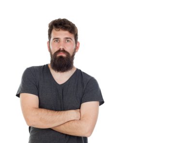 Uzun sakallı yakışıklı adam 