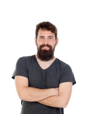 Uzun sakallı yakışıklı adam 