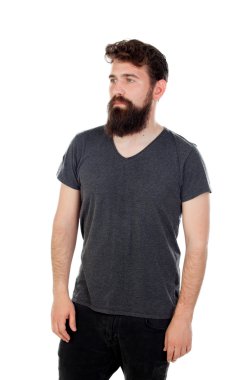 Uzun sakallı yakışıklı adam 