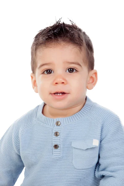 Mavi kazaklı oğlan bebek