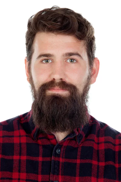 Homem bonito com barba longa — Fotografia de Stock