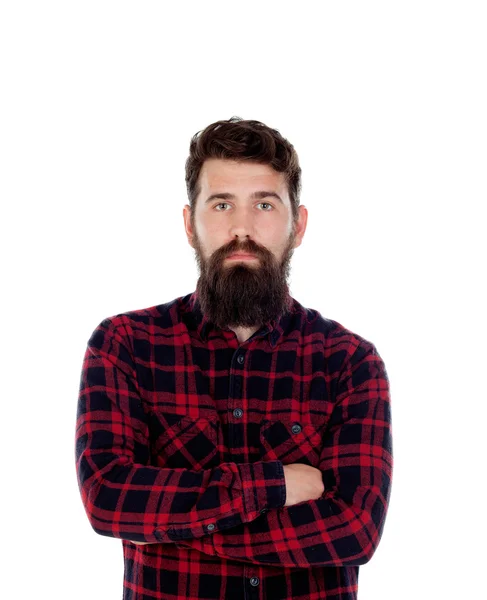 Bello uomo con la barba lunga — Foto Stock