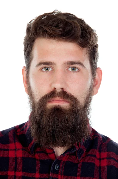 Handsome man with long beard — Stock Photo, Image