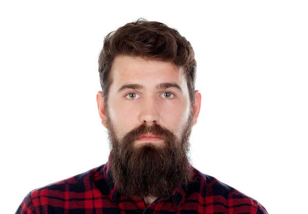 Pohledný muž s dlouhým vousem — Stock fotografie