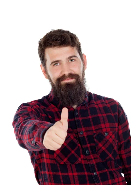 Yakışıklı erkekler jest yukarı gösterilen