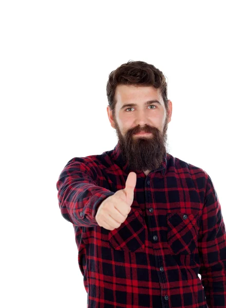 Homens bonitos mostrando polegar acima gesto — Fotografia de Stock