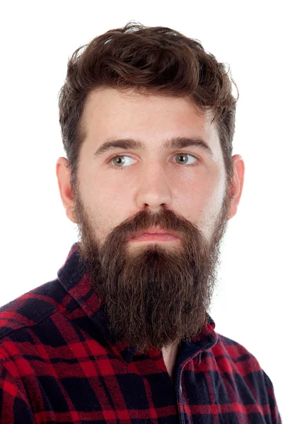 Uzun sakallı yakışıklı adam