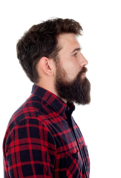 Profile of handsome man with long beard — Stock Photo, Image