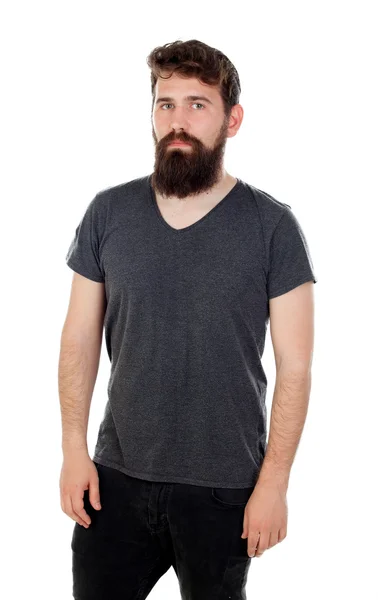 Handsome man with long beard — Stock Photo, Image