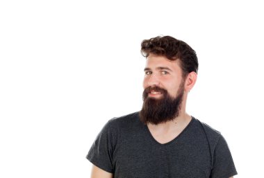 Uzun sakallı yakışıklı adam 