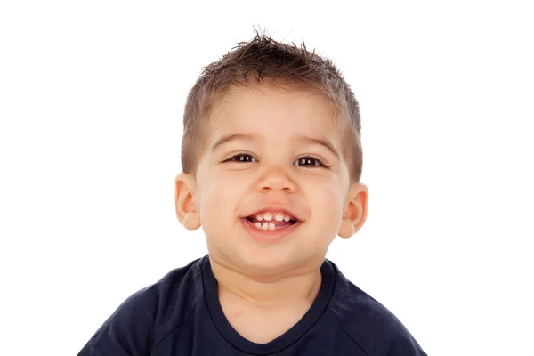 Adorable baby boy in blue t-shirt — Stock Photo, Image