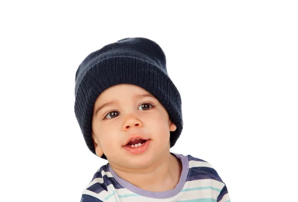 Adorable baby boy in striped t-shirt — Stock Photo, Image