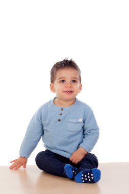 Mavi kazaklı oğlan bebek