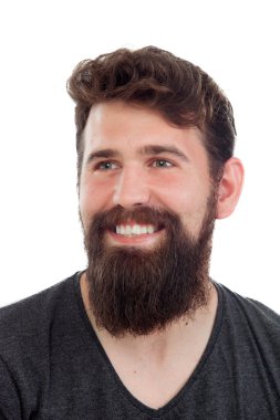 Uzun sakallı yakışıklı adam 