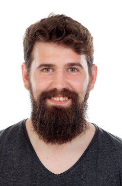 Uzun sakallı yakışıklı adam 