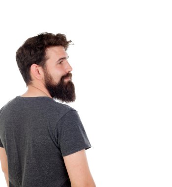 Uzun sakallı yakışıklı adam