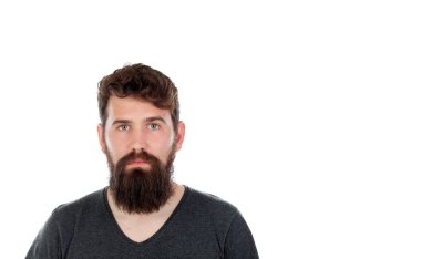 Uzun sakallı yakışıklı adam 