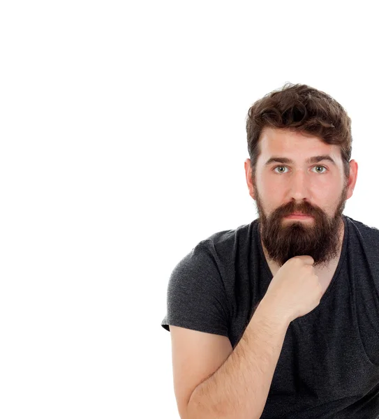 Bello uomo con la barba lunga — Foto Stock