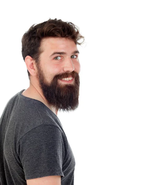 Homem bonito com barba longa — Fotografia de Stock