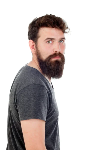 Schöner Mann mit langem Bart — Stockfoto