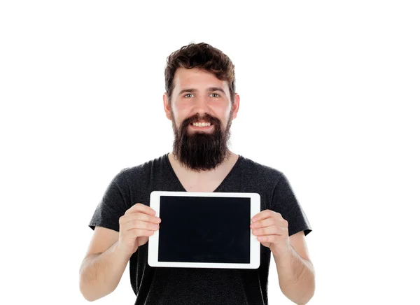 Junger Mann mit digitalem Tablet — Stockfoto