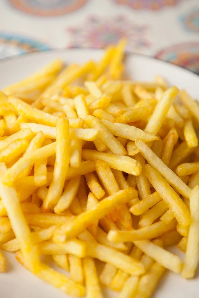 Plate full of crispy fries — Stock Photo, Image