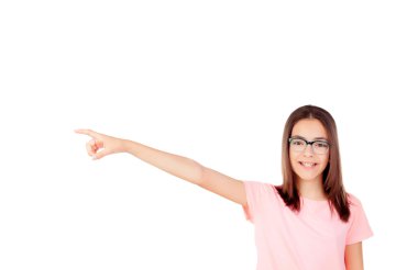 Gözlük ile güzel preteenager kız