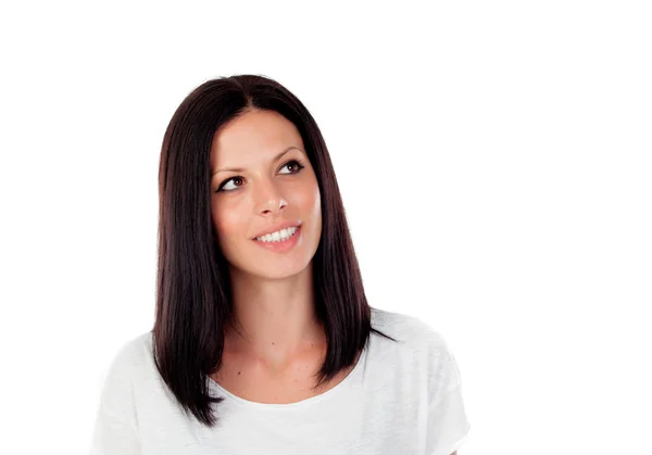 Young cool brunette woman in a studio shooting — Stock Photo, Image