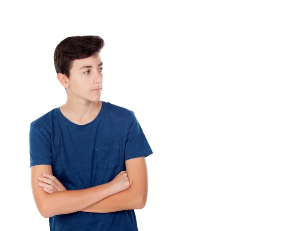 Brown young caucasian boy — Stock Photo, Image