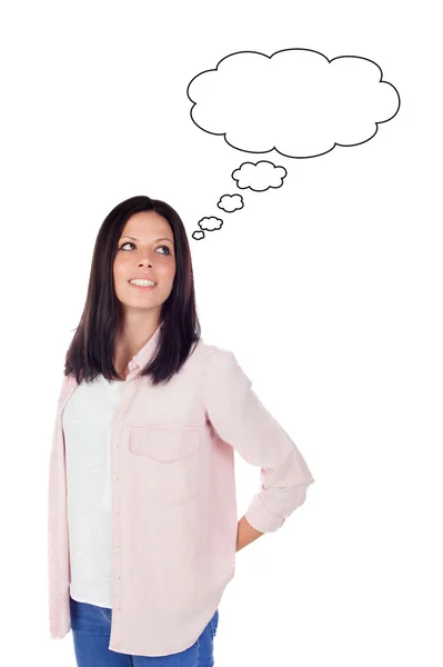 Pensive brunette cool girl — Stock Photo, Image