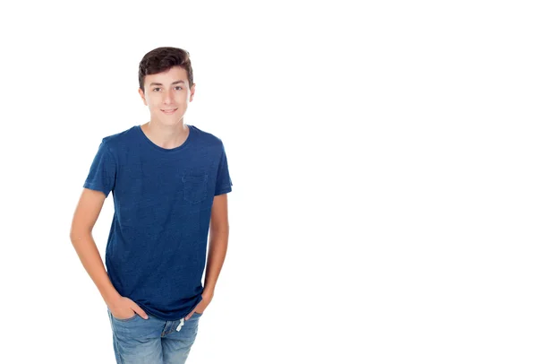 Brown young caucasian boy — Stock Photo, Image