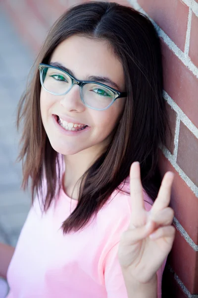 Smiling preteenager girl — Stock Photo, Image