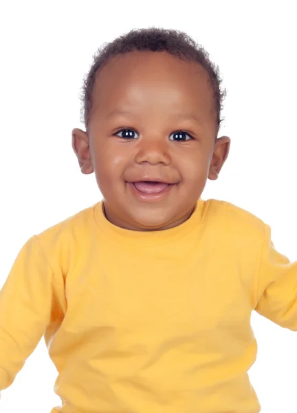 快乐有趣的非洲婴儿六个月前 — 图库照片